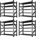 Metal Garage Shelving Heavy Duty, 5-Tier Adjustable Wire Storage Garage Shelves, 8000 LBS Loads Industrial Shelving Units for Garages, Warehouses, Kitchen, Black, 59" W x 24" D x 71" H,4 Pack