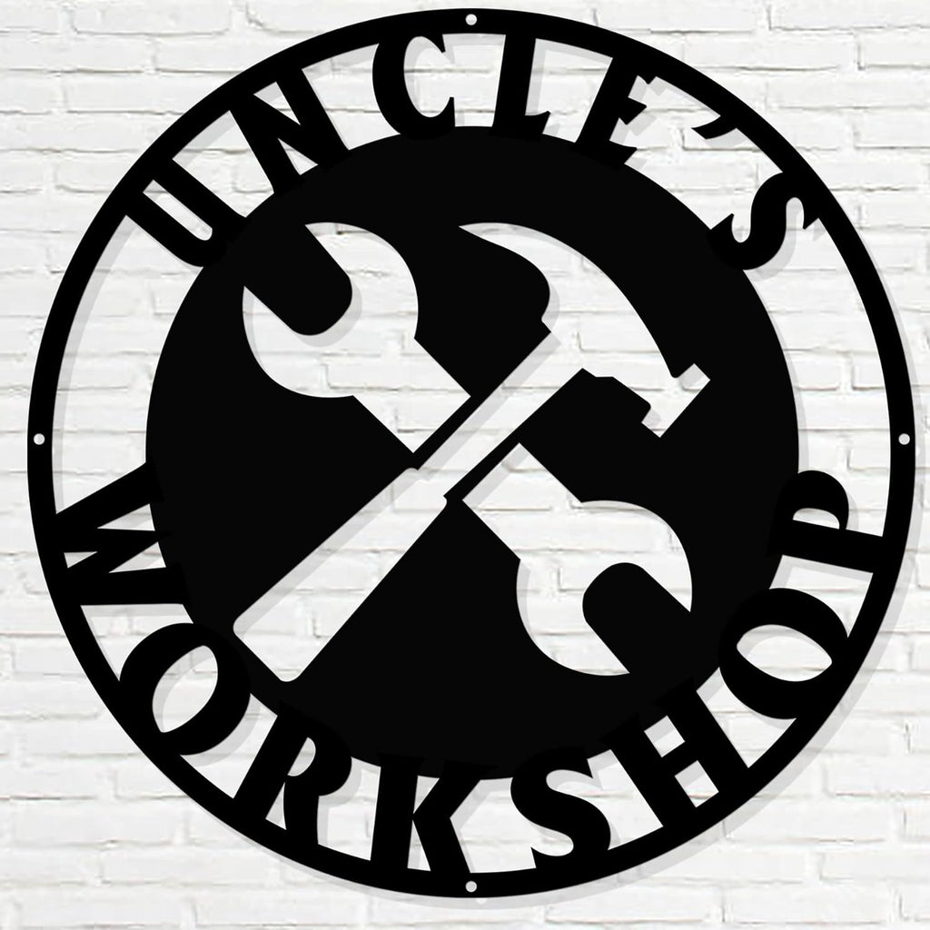 Personalized Papa's Workshop Metal Sign - Custom Dad's Garage Wall Decor for Mechanic, Birthday Gift for Men, Boyfriend - Fathers Day Workshop