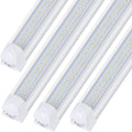 4 Pack,Led Shop Lights, 8FT Led Shop Light,100W 6000K 15000LM Clear White,Led Shop Light 8FT 110V Linkable Integrated Flat-Shape for Shop Garage,Warehouse