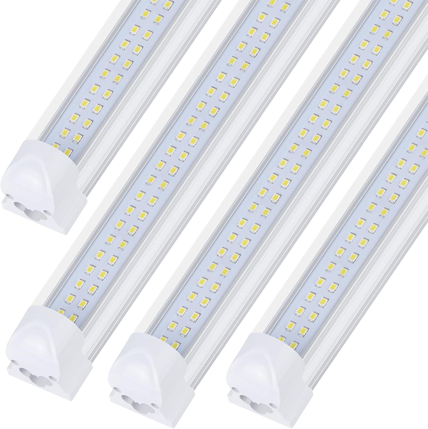 4 Pack,Led Shop Lights, 8FT Led Shop Light,100W 6000K 15000LM Clear White,Led Shop Light 8FT 110V Linkable Integrated Flat-Shape for Shop Garage,Warehouse