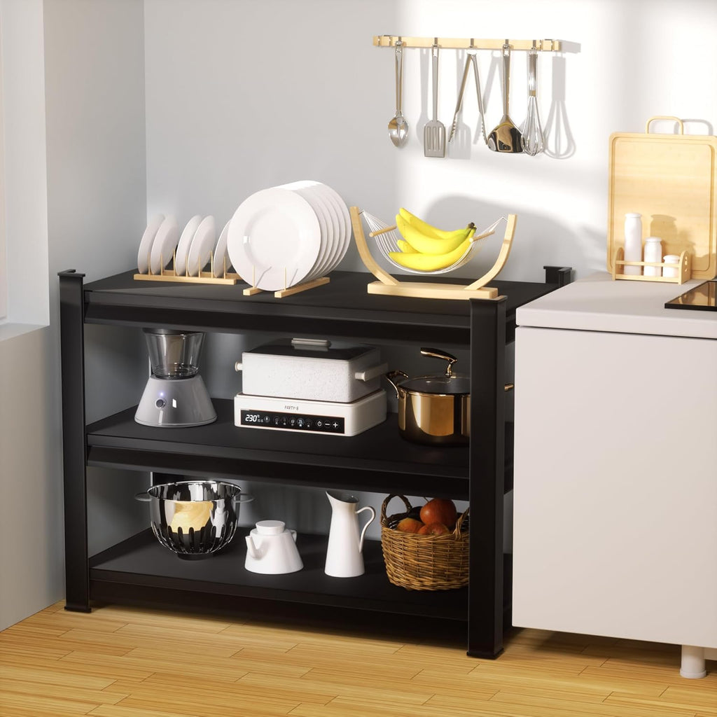 1350LBS Garage Storage Shelves Heavy Duty, 40" W x 16" D x 36" H,3-Tier Garage Shelving Heavy Duty, Industrial Metal Shelving Units for Basement,Fish Tank,Black