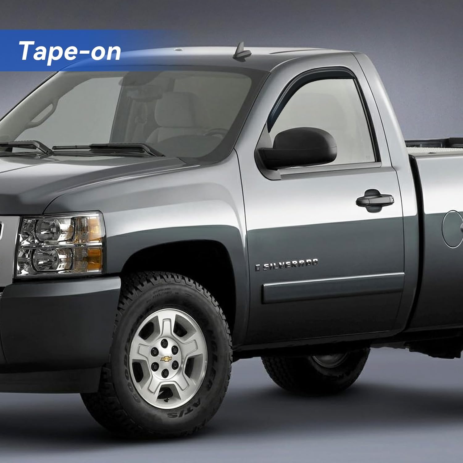 Window Visors Rain Guards for 2007-2013 Chevy Silverado/GMC Sierra 1500 Regular Cab, Window Vent Wind Deflectors Visors Shades for 07-14 Silverado/Sierra 2500HD 3500HD Standard Cab