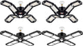 4 Pack LED Garage Light, Super Bright Screw in E26/E27 Ceiling Shop Work Lamp, 200W 20000 Lumen Deformable Basement Bulb Fixture with 8 Adjustable Panels