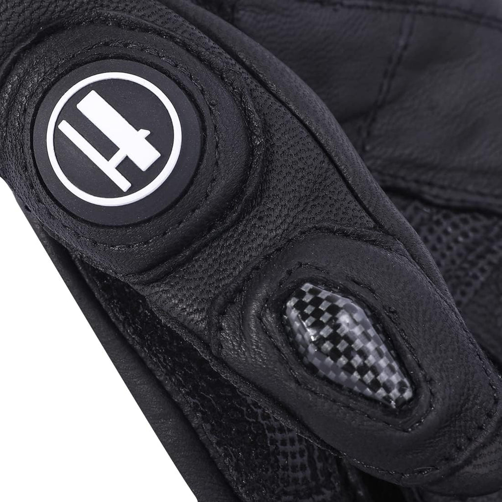 Harssidanzar Breathable Leather Motorcycle Gloves Touchscreen for Men Women KM046