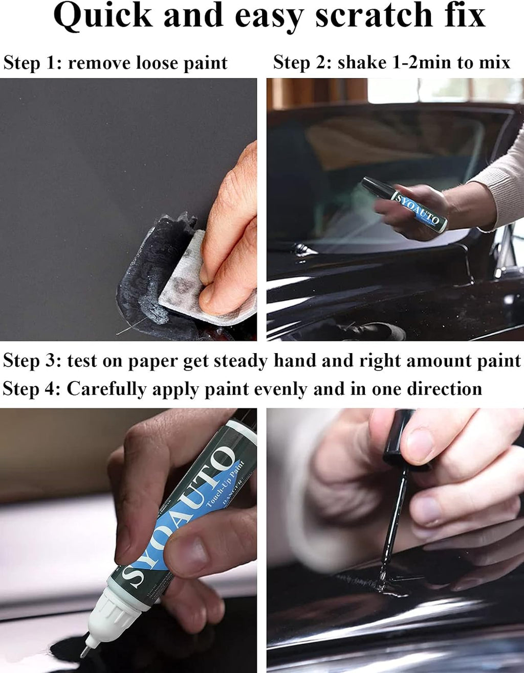 SYOAUTO White Platinum UG Touch Up Paint Fit for Ford Cars Auto Touch up Paint Scratch Repair Automotive Scratch Remover 2 in 1 White Platinum