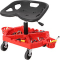 Garage Stool, 18”-23” Adjustable Rolling Mechanic Stool with Universal Wheels, Removable Magnetic Tool Tray, 300LBS Capacity, Roller Creeper Seat, Shop Chair