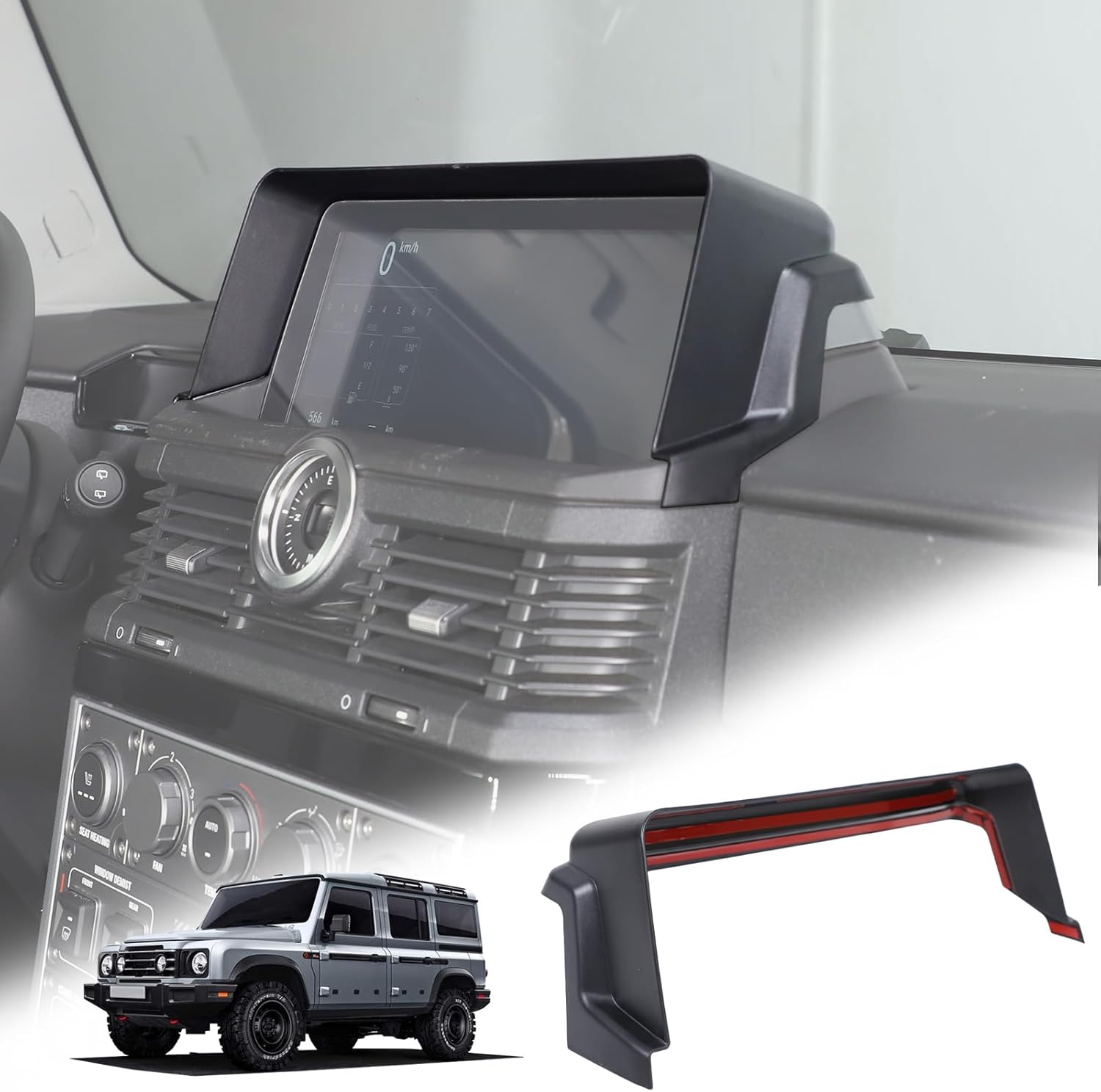Car Navigation Screen Protector Sunshade Compatible with INEOS Grenadier 2020-2024 Car Navigator Sun Shade Anti Reflective ABS Interior Accessories