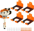 Garage Organizer Trimmer Rack, Garden Power Tool Hanger Weed Whackers Holder Wall Mounted for Grass Trimmer, Hedge Trimmer, Garage Trimmer, Garden Tools,4 Pack(Orange)