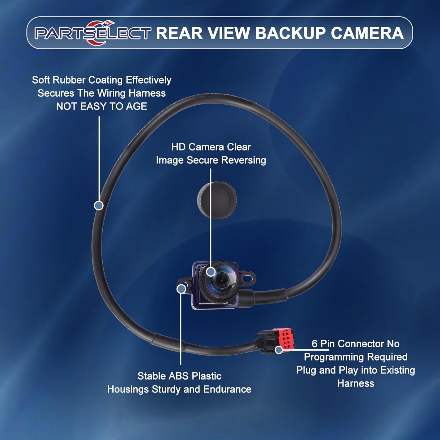 Rear View Backup Camera Replacement for Ram ProMaster 1500 2500 3500 2018 2019 2020 2021 3.6L V6 Back Up Camera Replaces OE 68417057AA