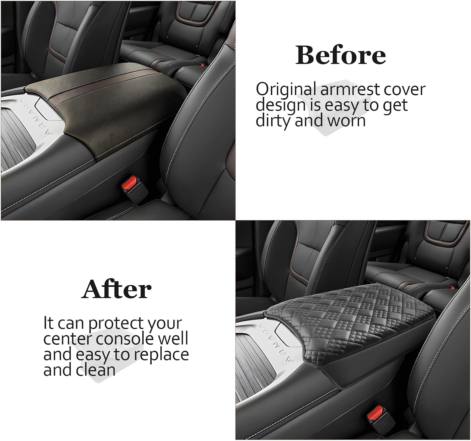 SKTU for 2025 Nissan Armada Armrest Cover for 2025+ Nissan Armada (SV/SL/Platinum/Pro-4X/Platinum Reserve) Center Console Cover Nissan Armada 2025 Accessories Center Console Cushion (Thicken)