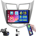 8 Core 2+64G Android 15 Car Stereo for Hyundai Accent 2010-2016 with Wireless CarPlay Android Auto, 9" Touch Screen Radio for Accent Bluetooth DSP 32EQ FM/RDS WiFi GPS 59UI Backup Camera