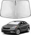 for Kia Forte 2019-2024 2025 Windshield Sunshade Compatible-EcoNour 240T Polyester Material Cars Sun Visor Reflector Blocks UV Rays - Foldable Sunshade Interior Protection Kia Forte Accessories