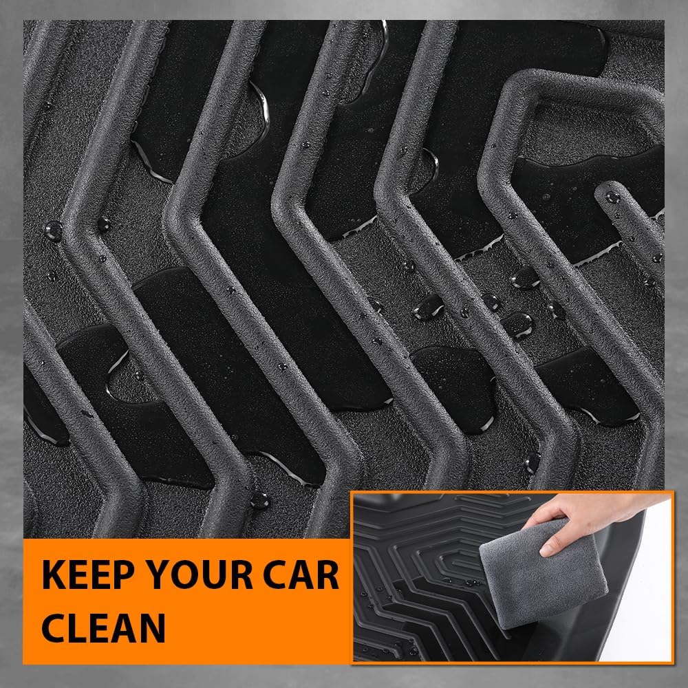 G-PLUS Floor Mats 3PCS Compatible with Honda Accord Sedan 2018 2019 2020 2021 2022 TPE All Weather Full Cover Protection 3 Piece,1st & 2nd Row Floor Liners