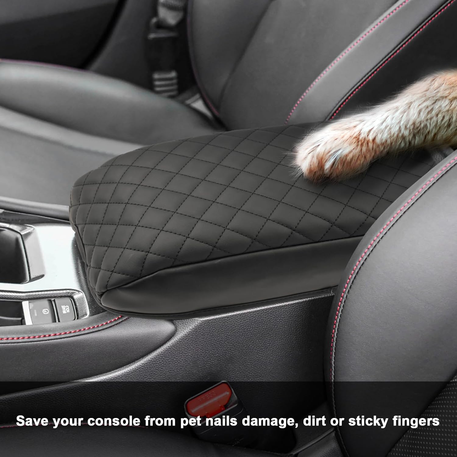 SXCY Fit for 2023 2024 Honda Accord LX EX Armrest Pad, Armrest Cover for 2023 2024 Accord Console Protection, Armrest Cushion for 2023 2024 Accord Console Protection Accessories (Armrest pad)