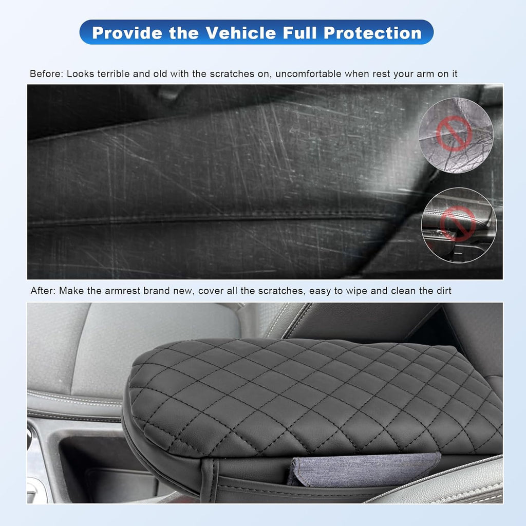 CDEFG 2024 2025 Trax Center Console Cover for 2024 2025 Chevy Trax Armrest Cover Middle Console Pad Arm Rest Cover 2024 Trax 2025 Accessories (w/Pockets)