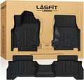 LASFIT Floor Mats for Toyota Tacoma 2024 2025 Double Cab (Not fit Hybrid) All Weather Floor Liner for Tacoma TRD/SR/SR5/limited TPE Custom Fit Car Mats Front&Rear 2 Row Mats,Black (Automatic Trans)