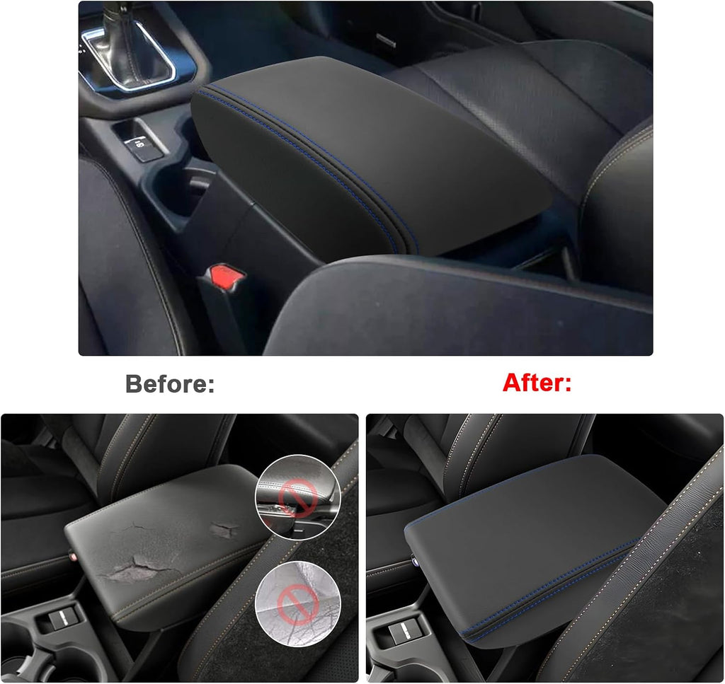 SXCY for Forester Accessories 2025 Armrest Cover for Forester 2025 Accessories 2025 Forester Center Console Cover 2025 Forester Middle Console Cover (Blue Line)