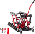 1500 lbs Hydraulic Motorcycle Lift Jack with Safety Lock & Foot Pedal, Heavy Duty Steel ATV/UTV Lift Stand, Adjustable 4.75"-14.75" Height, Portable Garage Bike Hoist for Powersports