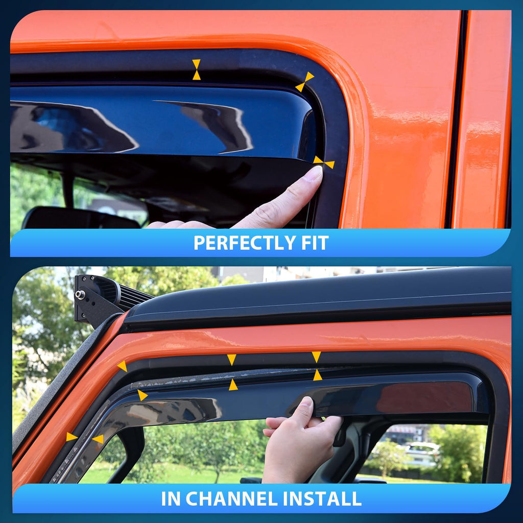 Nilight in-Channel Rain Guards for Hyundai Elantra 2021 2022 2023 2024 2025, Vent Window Visors, Original Window Deflectors-4PCS