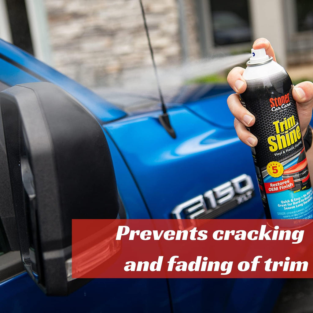 Stoner Car Care 91034-2PK Trim Shine – Vinyl and Plastic Protectant Coating for Interior & Exterior Car Detailing – Restores OEM Color, Adds Shine, UV & Water Protection – 12 Oz, Pack of 2