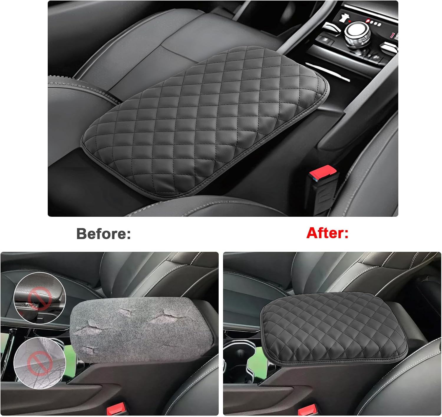 SXCY for 2022-2025 Grand Cherokee Armrest Cover for Jeep Grand Cherokee 2025 Accessories 2024 Grand Cherokee Console Cover 2025 Grand Cherokee Middle Console Cover(Checked Pattern Thickened)