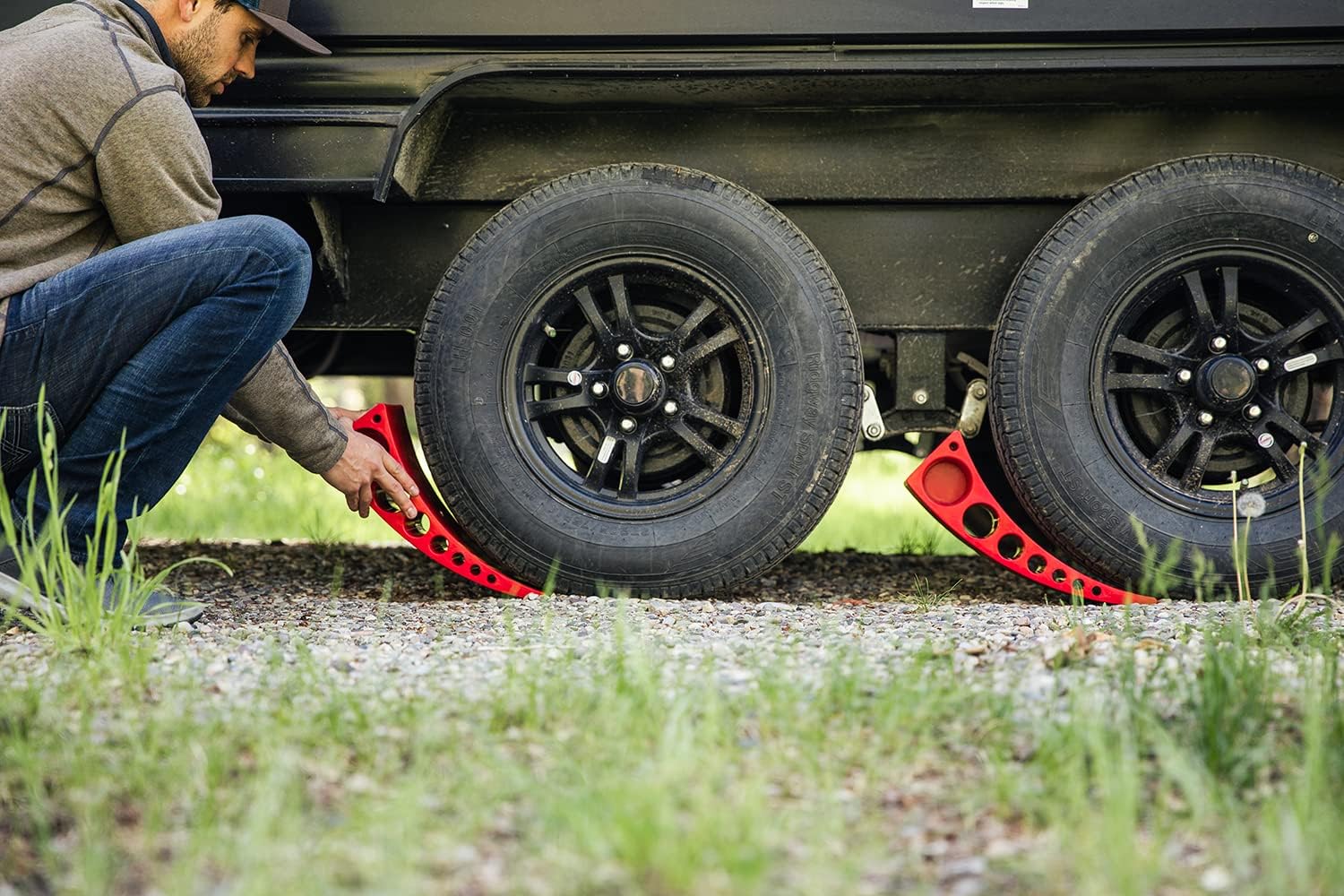 ANDERSEN HITCHES | 3604 RV and Trailer Accessories | 2-Pack Camper Leveler Blocks w/Rubber mats | Camper Leveling System | Outdoor Camping Levels