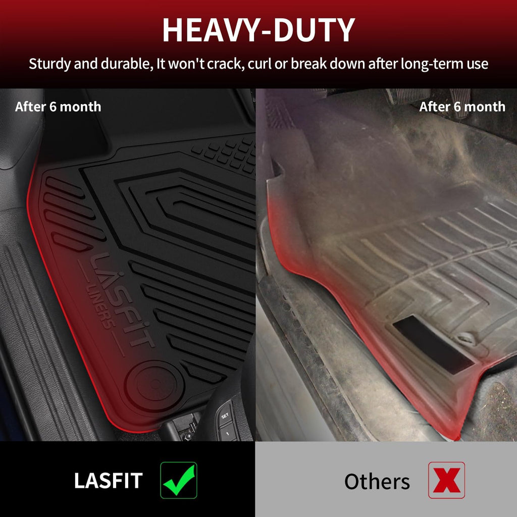 LASFIT Floor Mats & Trunk Mat Fit for Mazda CX50 2025 2024 2023 (Not for Hybrid) Custom Fit CX 50 Floor Liners TPE All Weather Car Mats Accessories, 1st & 2nd Row & Cargo Mat for CX-50-Black