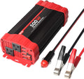 BYGD 500W Power Inverter, Car Charger Adpater DC 12V to AC 110V Car Power Converter 4 USB Quick Charging Ports and Dual AC Outlets Car Charger Adpater with Cigarette Lighter Cable and Battery Clamps