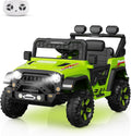 Kids Electric Vehicle, 12V Battery Powered Ride On Car with 2.4G Remote Control, Electric Car for Kids, 3 Speed Ride On Toy, Soft Start, LED Lights, Bluetooth, Green
