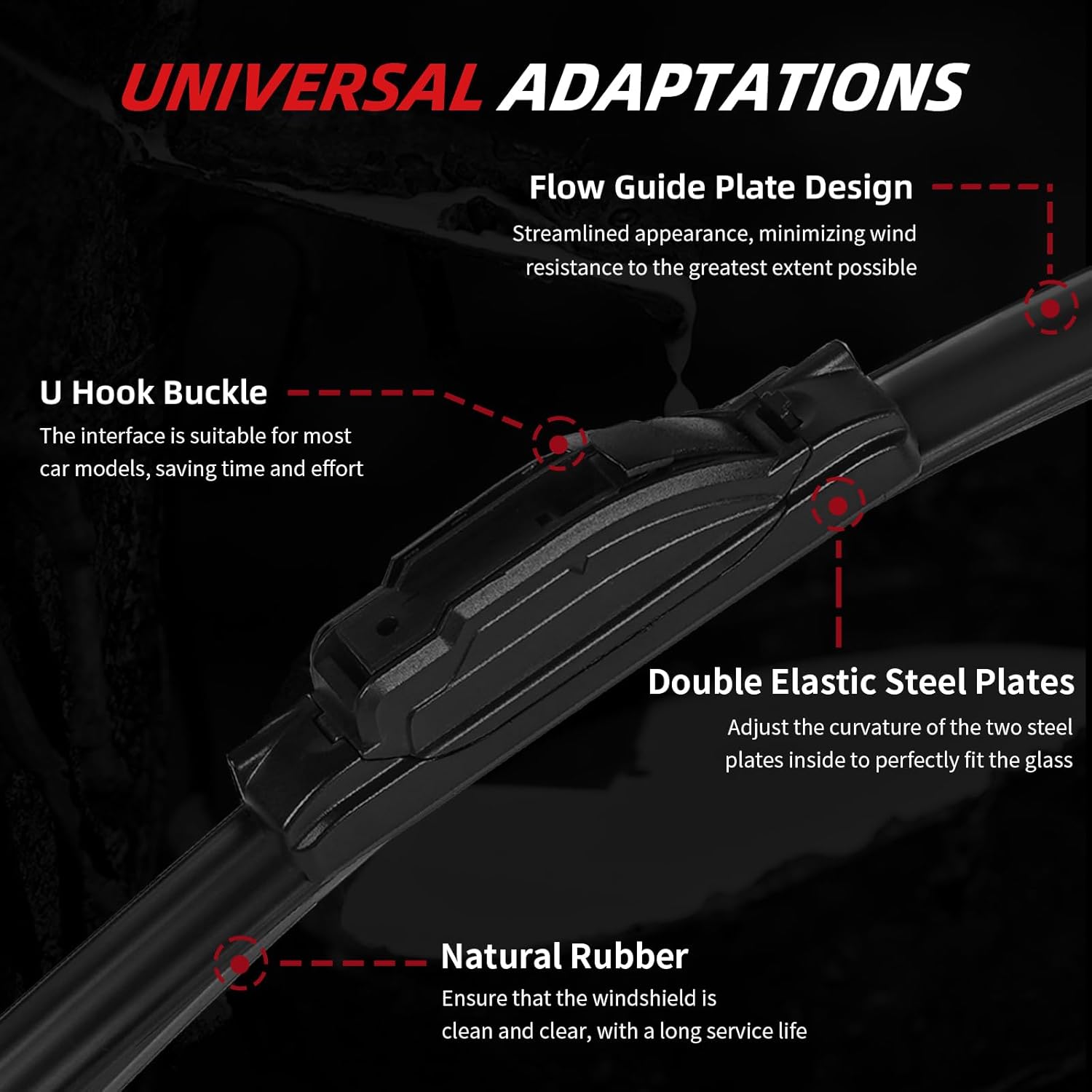 OTUAYAUTO Premium Windshield Wiper Blades - Replacement for Honda Odyssey 2005-2022 - Precision Fit, All-Weather Performance, Front and Rear Wiper Blades, J/U Hook - 26"+22"+16" (Pack of 3)