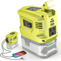 200W Portable Power Inverter Compatible with Ryobi 18V,Ecarke Outdoor Generato Battery Converter with 2 USB&LED&AC Battery Powered Outlet,Convert DC 18V/20V to AC 110V-120V Portable Power Station