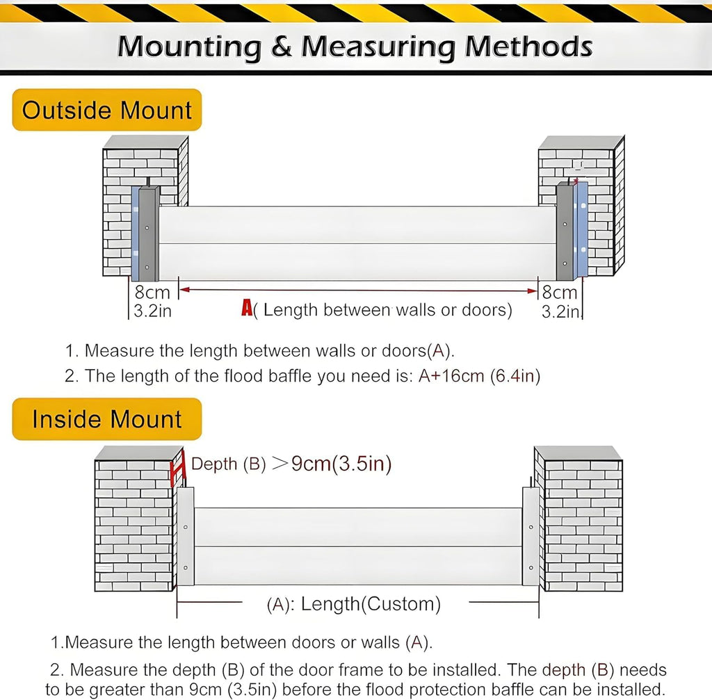 Flood Barriers for Home Exterior - Aluminum Alloy Outdoor Easy Flood Barrier Garage Doors Water Barriers for Flooding,H31.5 Inch/L3FT