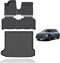 All Weather Floor Mats & Cargo Liner Set Custom for 2022-2024 Hyundai Ioniq 5 Fixed Center Console (Unmovable Center Console) All Season Guard for Car Mat TPE Floor Liner Ioniq 5 Accessories