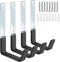 Ladder Hangers for Garage Wall Garage Hooks Heavy Duty Wall Hooks Set of 4 Tool Organizers and Storage Wall Mount Garage Storage Utility Rack Tool Holder for Garage Garden Shed Shop Bike
