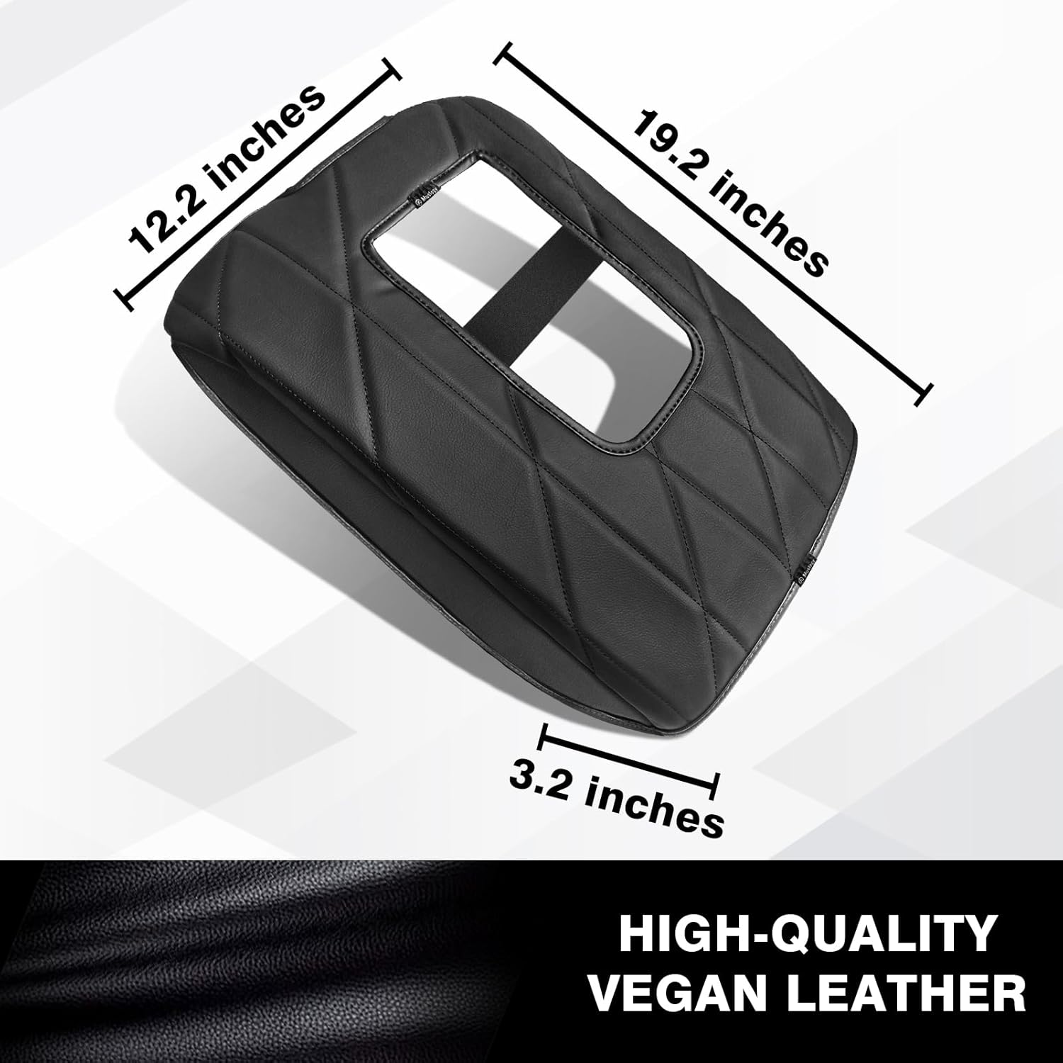 Muslogy Center Console Armrest Cover Compatible with Toyota Tundra 2014-2021 Comfort Armrest Pad Arm Rest Cushion Vegan Leather Protector Regular Thick(Bucket Seat ONLY)