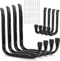 8-Pack Heavy Duty Garage Hooks for Hanging 50 lbs, 8” & 3.5” J Utility Hooks for Garage, Large Metal,Heavy Duty, Black