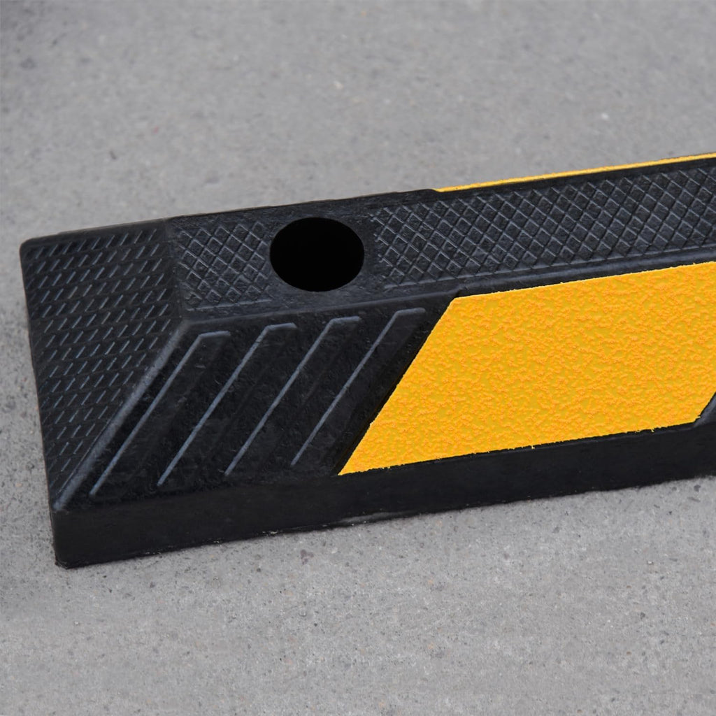 72" in 6' Ft Heavy-duty Rubber Parking Curb, Installation Kits Included, Parking Garage Floor Stopper, Wheel Stopper for Vehicles Truck Driveway Protect Cars Vans Trucks Pumpers (72" - 2Pack)