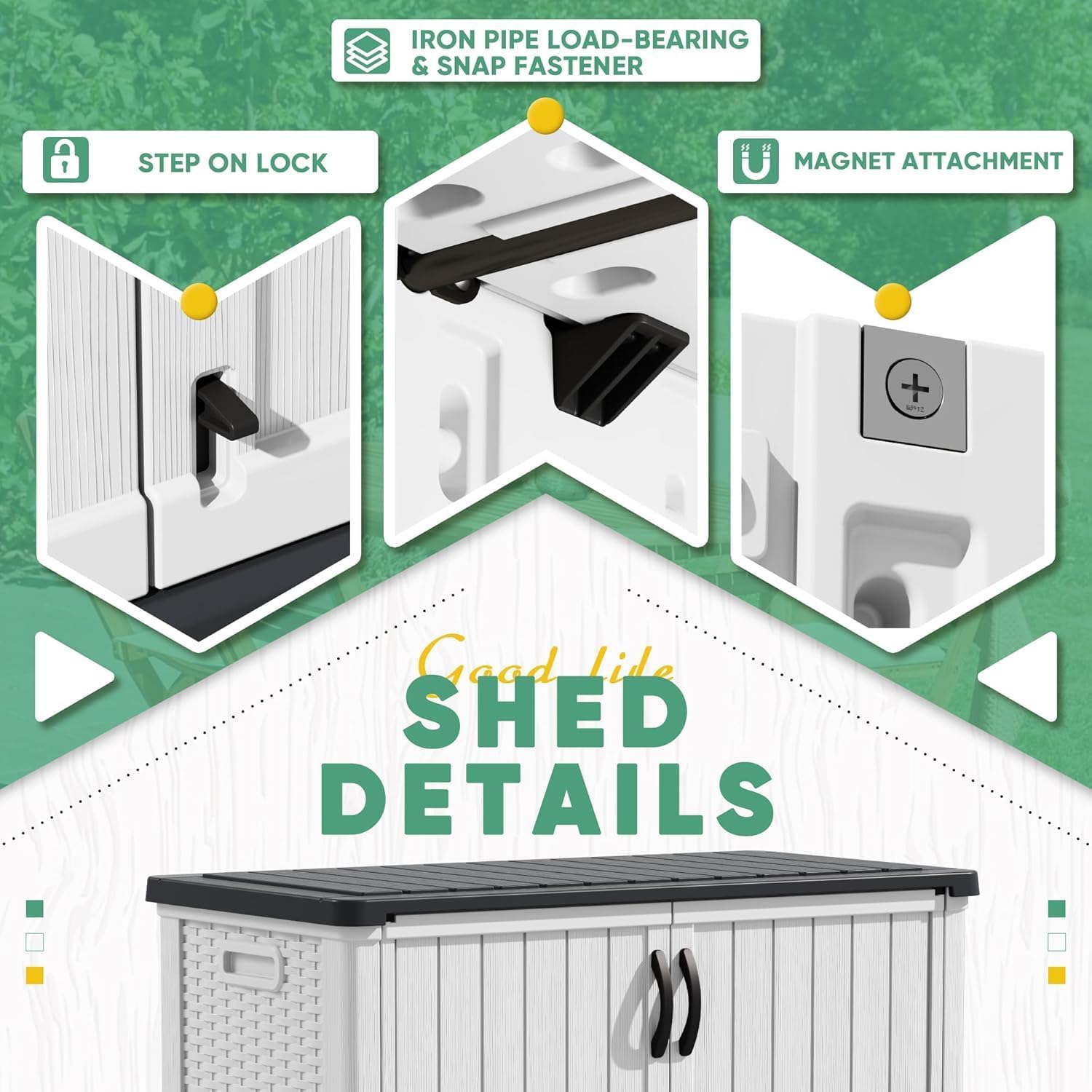Devoko 50 Cu Ft Outdoor Storage Cabinet - Waterproof Vertical Shed for Patio, Garden & Deck, Heavy-Duty Tool Storage Box for Cushions, Accessories & Equipment, Durable & Weather-Resistant (White)