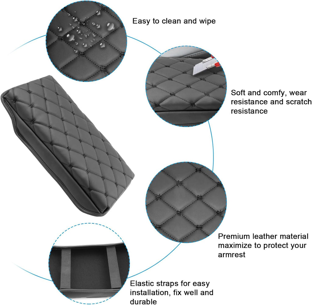 SXCY for 2023 2024 2025 Toyota Crown Signia Armrest Cover Pad for Toyota Crown Signia Accessories 2025 Crown Signia Center Console Cover Cushion 2025 Crown Middle Console Cover (w/Argyle&Black Dots)