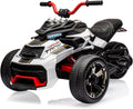 12V Kids Electric Ride-On Car with Parent Remote Control, 7MPH, 2 Speeds, 2x55W Motor, LED Lights, Music, USB & EVA Tires, 3 Wheel Battery Powered Toy Vehicle for Toddlers (White1)
