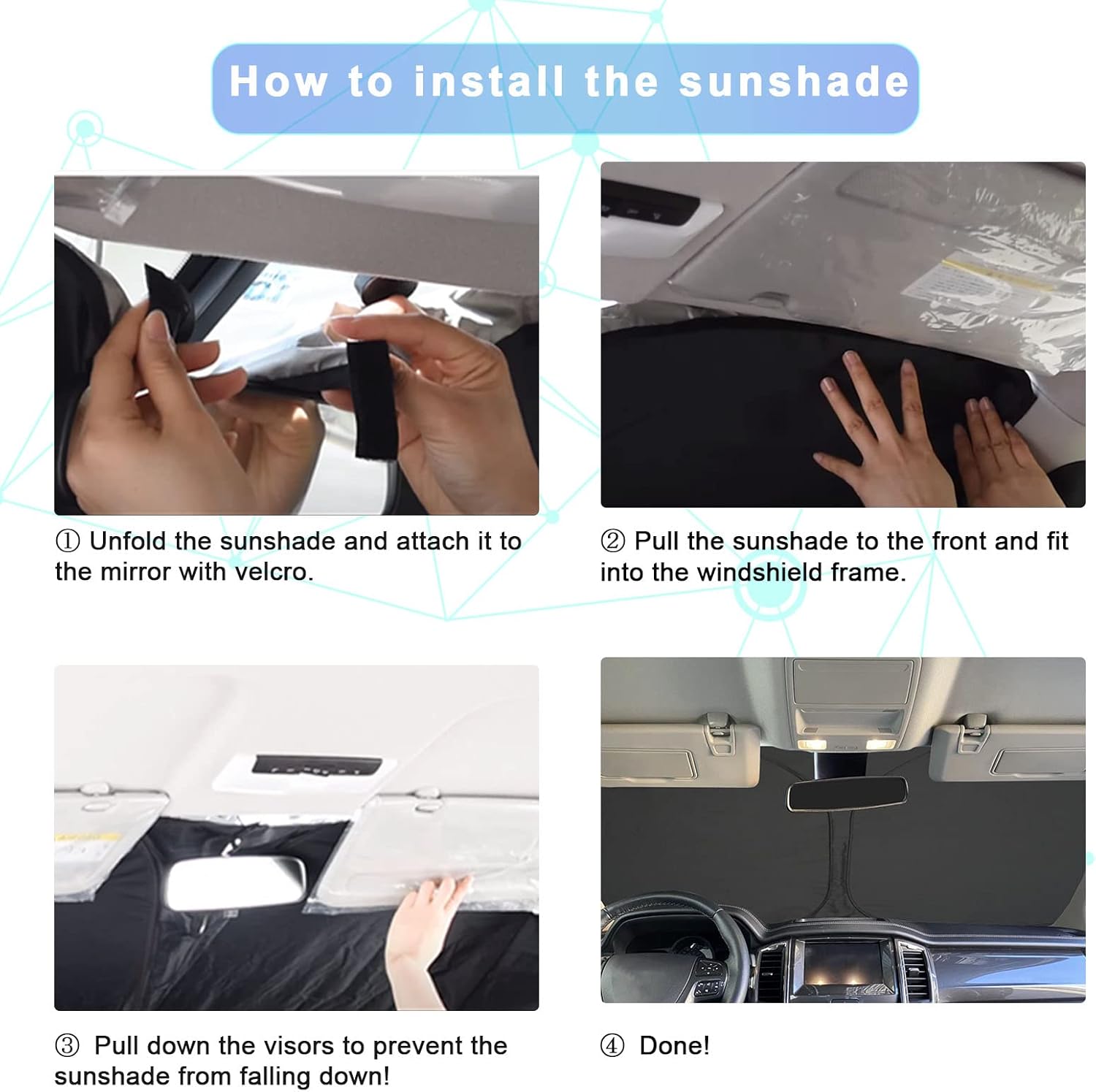 SXCY 2022 2023 2024 2025 Ioniq 5 Windshield Sunshade 2023 2024 2025 Hyundai Ioniq 5 Accessories 2022-2025 Ioniq 5 Sunshade Foldable Sun Shield 2023 2024 2025 Ioniq 5 Sunshade Block UV Rays