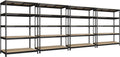 4 Packs 48" W x 24" D x 72" H Adjustable Garage Storage Shelves - 5-Shelf Heavy Duty Shelving Unit, Metal Utility Storage Organizer Racks for Warehouse Pantry Closet Kitchen, Black