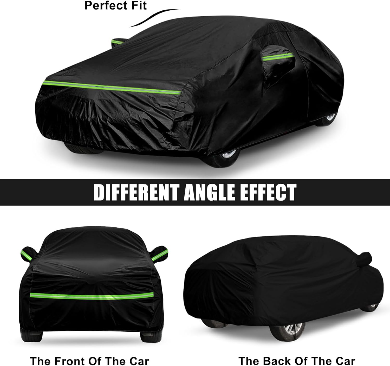 Waterproof Car Cover Compatible with Toyota Corolla Sedan Accessories 2004-2025, Black 210T Inside Cotton Cover with Door Zippers for Snow Rain Dust Outdoor Protection