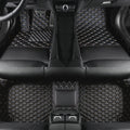 Custom Colors Car Floor Mats Black Pink for 99.9% Sedan SUV Sports， All-Weather Liners Car Floor mat，Luxury Leather Automotive Floor Mats (Black Beige,3D Floor Mats)
