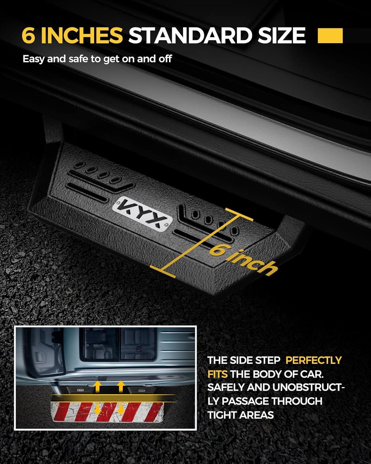 KYX Running Boards for 2009-2018 Ram 1500/2010-2025 Ram 2500 3500 Crew Cab & 2019-2024 1500 Classic Side Steps Nerf Bars Truck Step Rails 6 inches