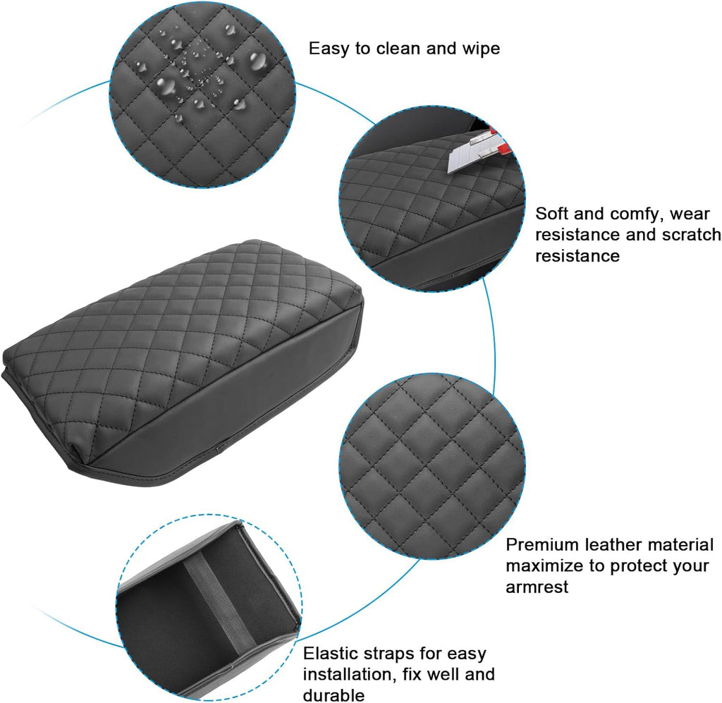 SXCY for 2024 2025 Crosstrek Armrest Cover (Thickened) for Subaru Crosstrek 2025 Accessories 2024 2025 Crosstrek Center Console Cover 2025 Crosstrek Middle Console Cover (Checked Pattern)