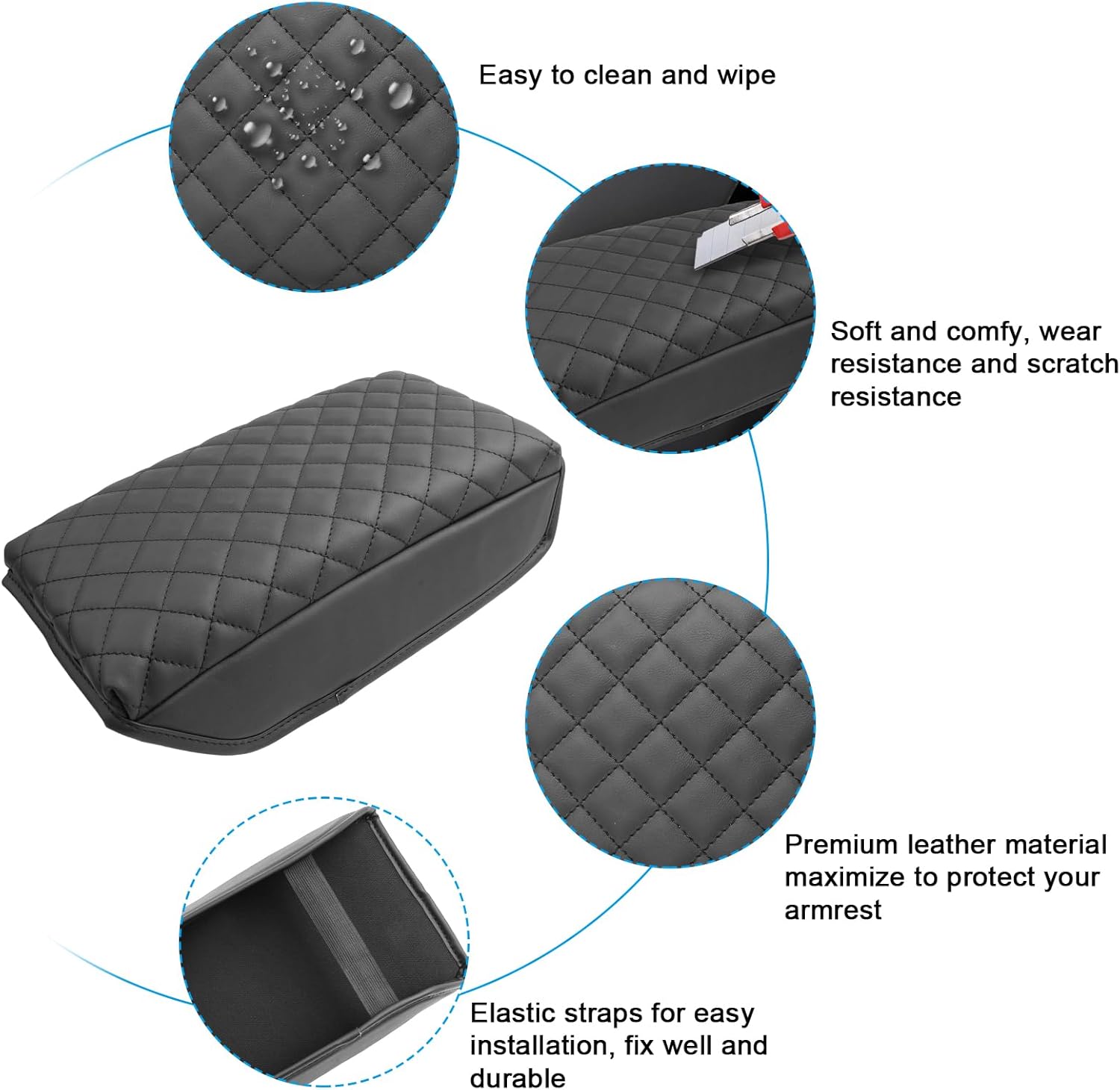 SXCY for 2024 2025 Crosstrek Armrest Cover (Thickened) for Subaru Crosstrek 2025 Accessories 2024 2025 Crosstrek Center Console Cover 2025 Crosstrek Middle Console Cover (Checked Pattern)