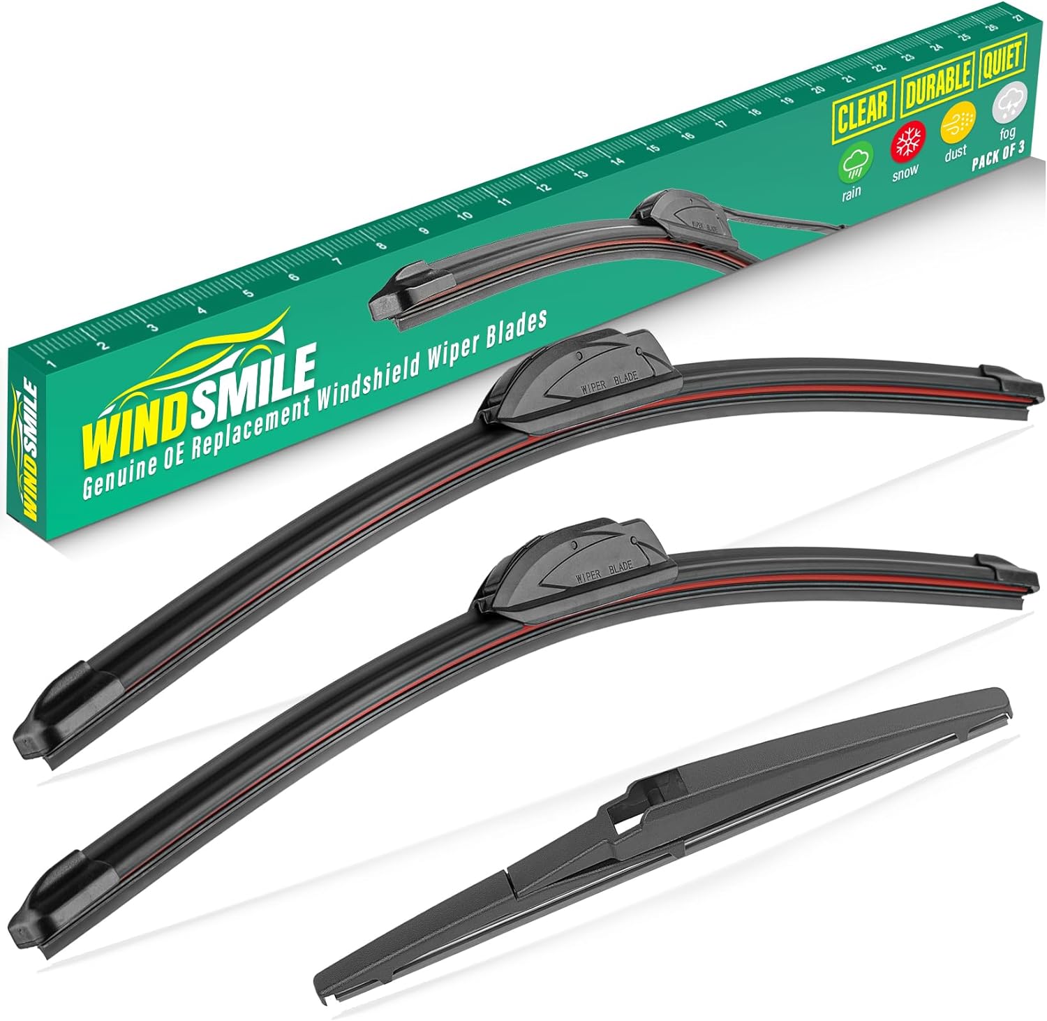 18" 18" 11" Windshield Wiper Blades Replacement for Chevy Chevrolet HHR 2006 2007 2008 2009 2010 2011 Premium All Weather Front Rear Wipers Set - OEM Quality (Pack of 3)