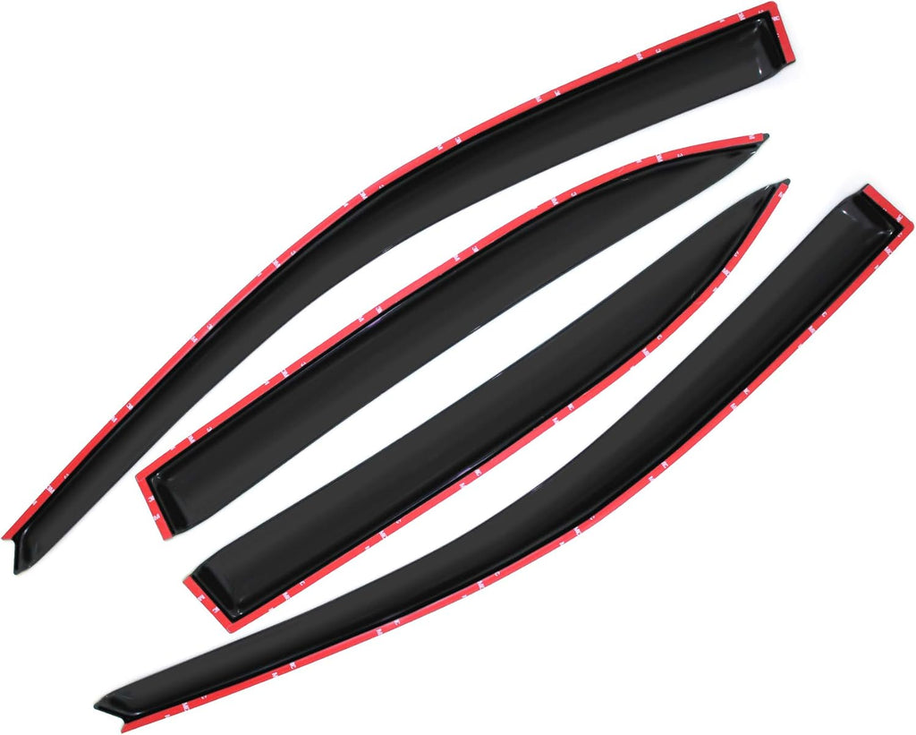 Smoke Window Visors Compatible with 2003-2008 Toyota Corolla Sun/Rain Guards Wind Deflector 4pcs 94620