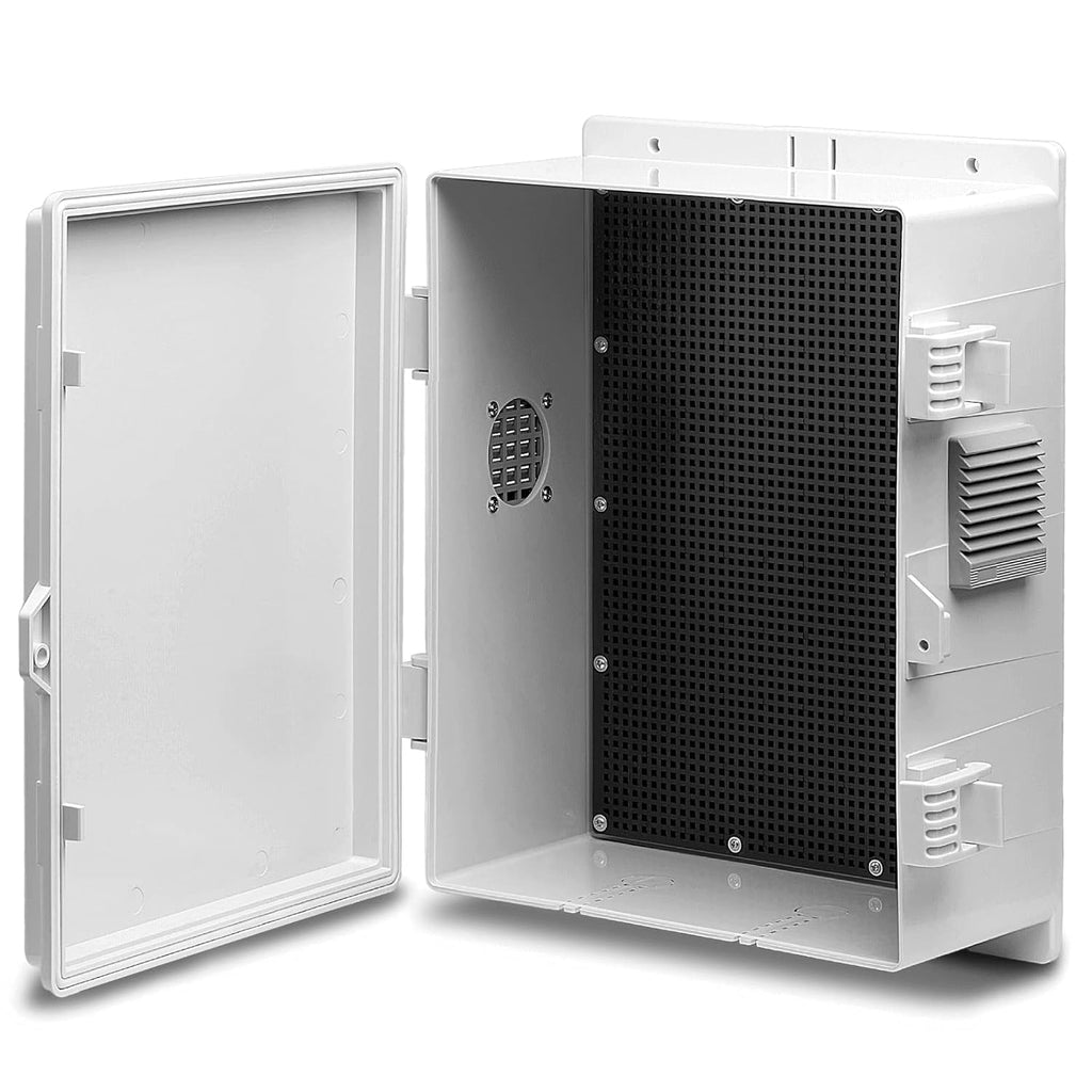 Outdoor Electrical Junction Box, ABS Water Resistant Enclosure with Internal Mounting Panel & Hinged Cover (13" H* 9.2" L* 5.6" W)